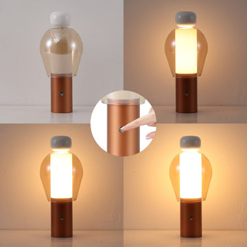 Evonne 10.75" Modern Glam Candle-Style Rechargeable/Cordless Dimmable Integrated LED Table Lamp with Touch Sensor
